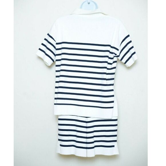PORTSPURE White Black Striped 2 Piece Sweater Set - Picture 5 of 9
